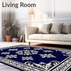 Ornate Floral Damask Pattern Rug