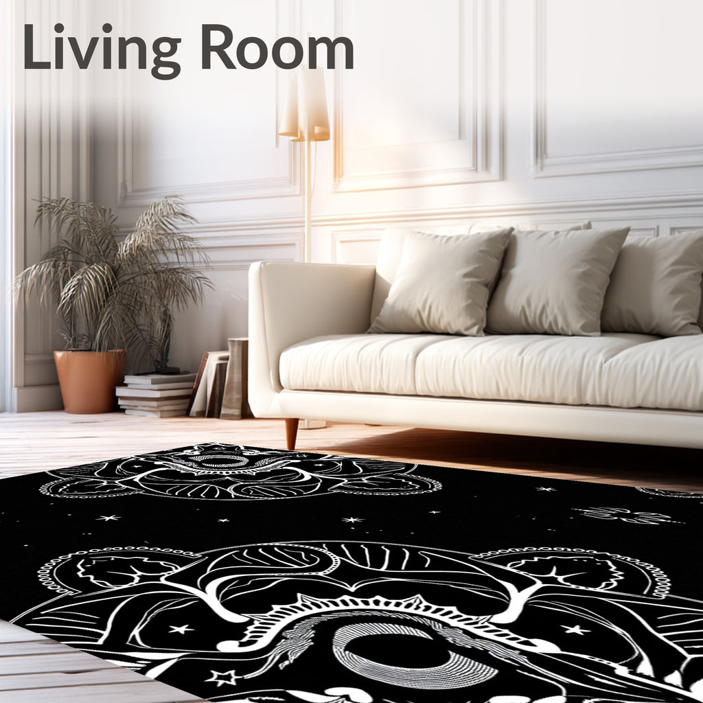 Celestial Mandala Starry Night Design Rug