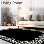 Classic Floral Swirl Border Design Rug