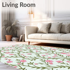 Pink Blossom Vine Pattern Rug
