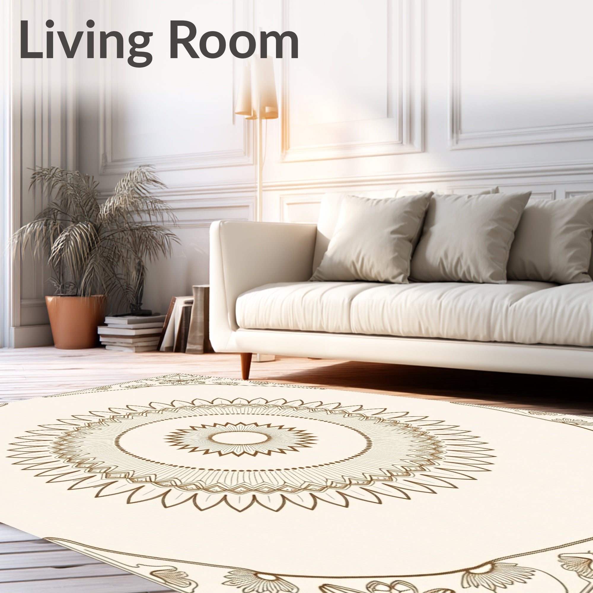 Radiant Bloom Mandala Pattern Design Rug