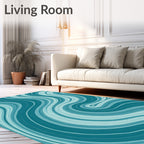 Ocean Wave Striped Fluid Design Rug