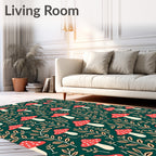 Whimsical Mushroom Foliage Pattern Rug