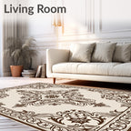 Ornate Floral And Scrollwork Pattern Rug