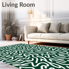 Abstract Organic White Swirls Rug
