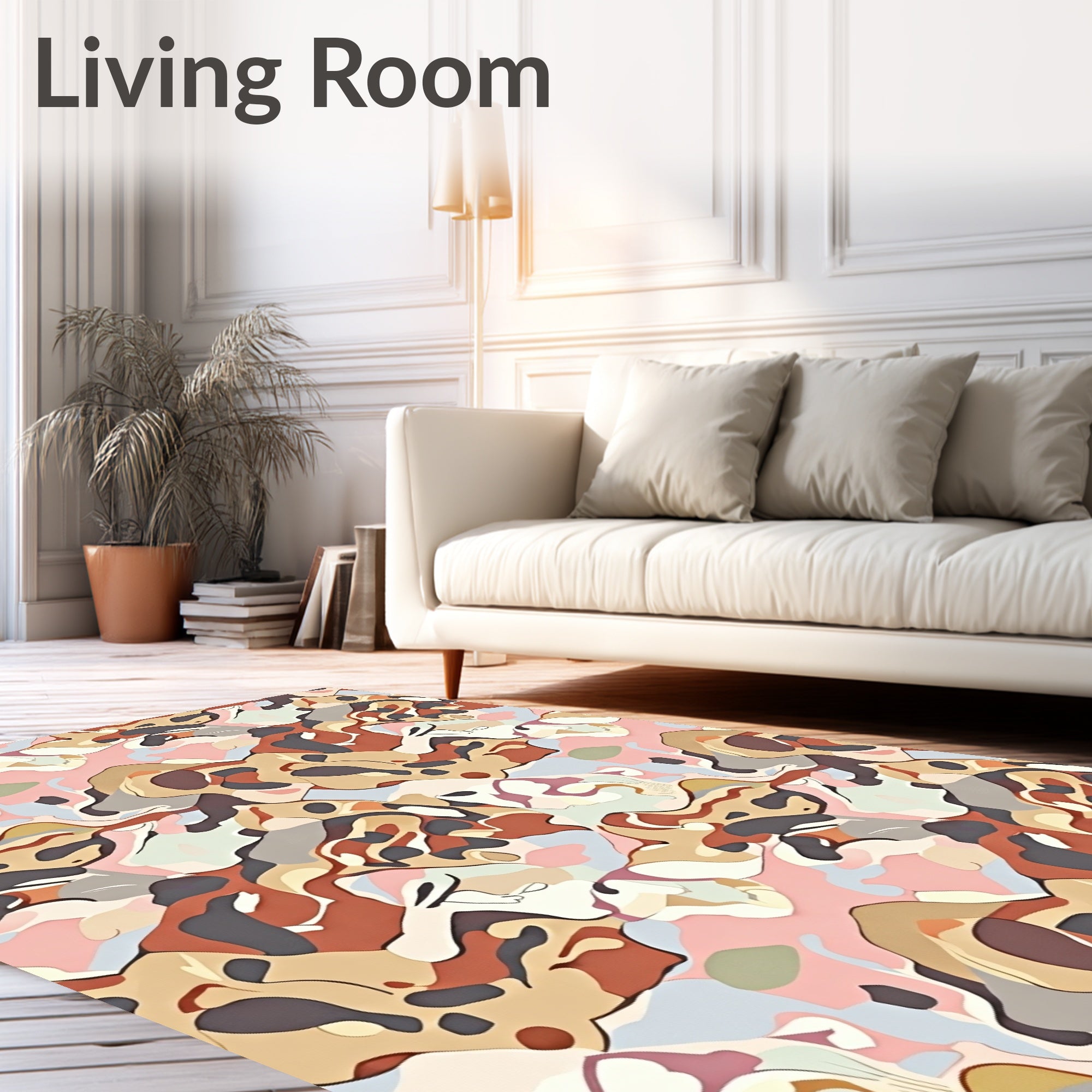 Abstract Organic Flowing Modern Design Rug