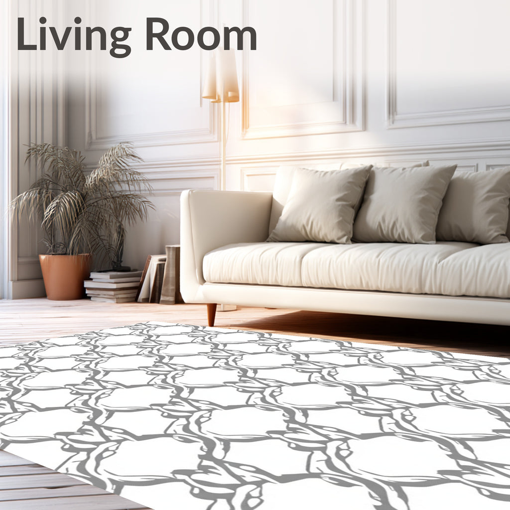 Organic Interlocking Soft Gray Pattern Rug