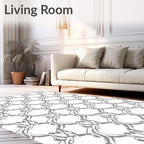 Organic Interlocking Soft Gray Pattern Rug