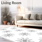 Gray Feathered Starburst Medallion Rug