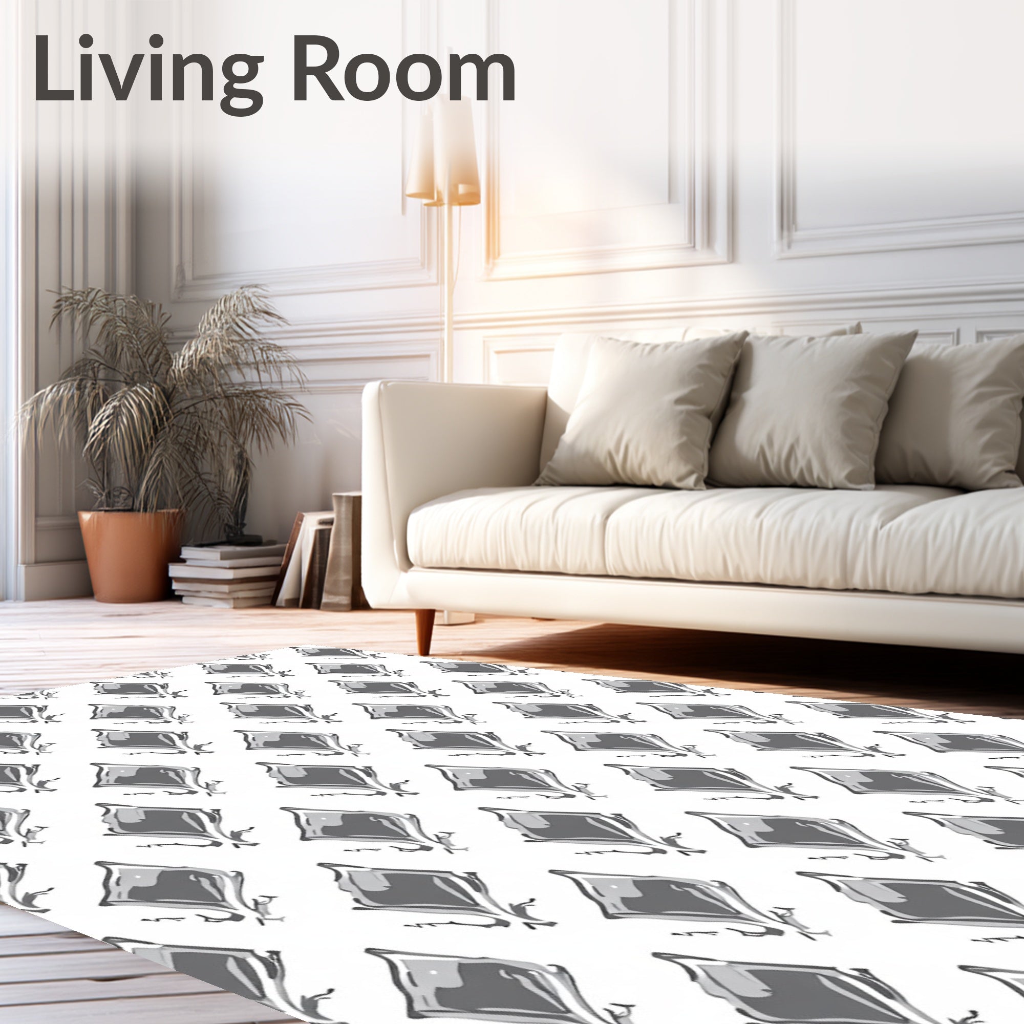 Diamond Pattern With Sketchy Details Rug