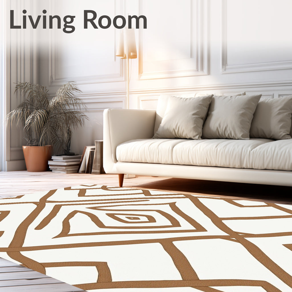 Earth Tones Abstract Geometric Pattern Rug