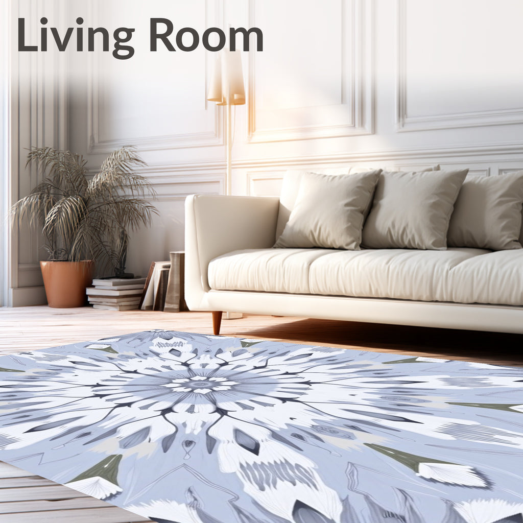 Delicate Floral Mandala Pattern Rug
