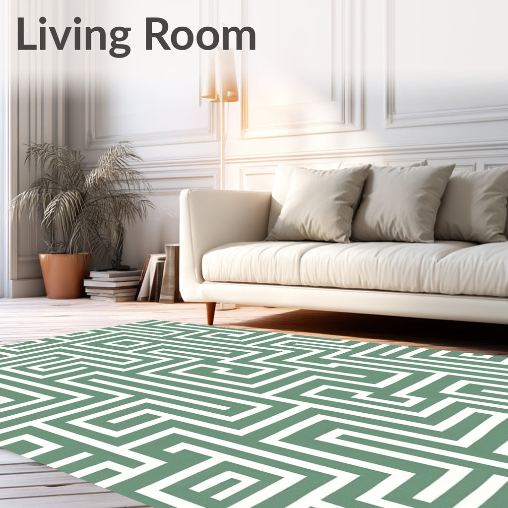 Geometric Maze Pattern Rug