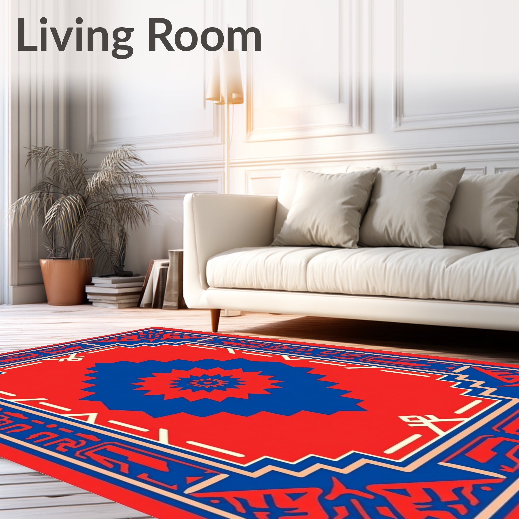 Bold Geometric Sunburst Pattern Rug