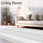 Minimalist Gray Vertical Stripe Pattern Rug