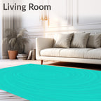 Teal Swirl Pattern Detail Rug