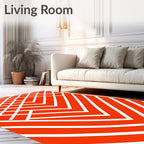 Bold White Lines Geometric Rug