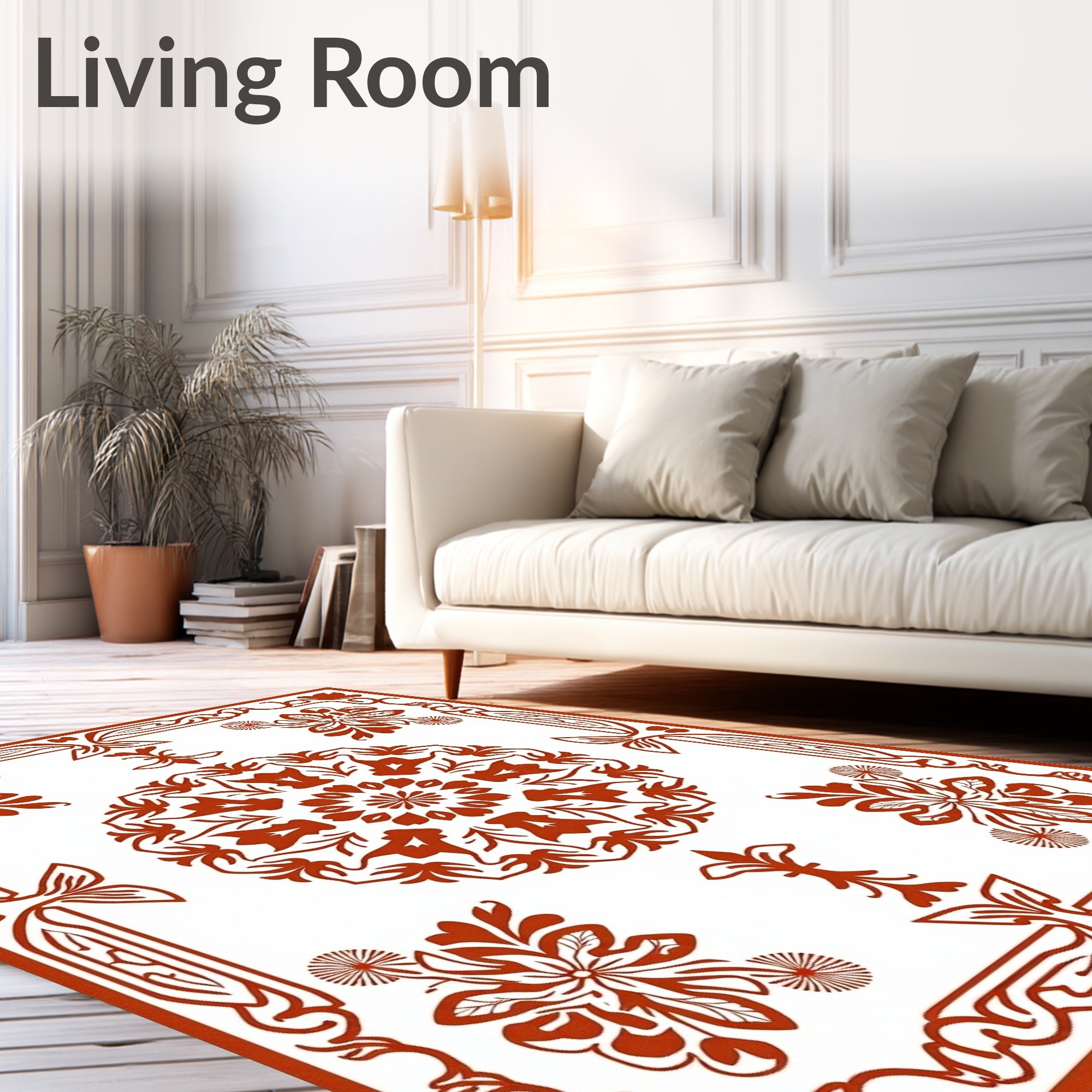 Ornate Floral Medallion Pattern Rug