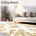 Ornate Floral Damask Pattern Rug