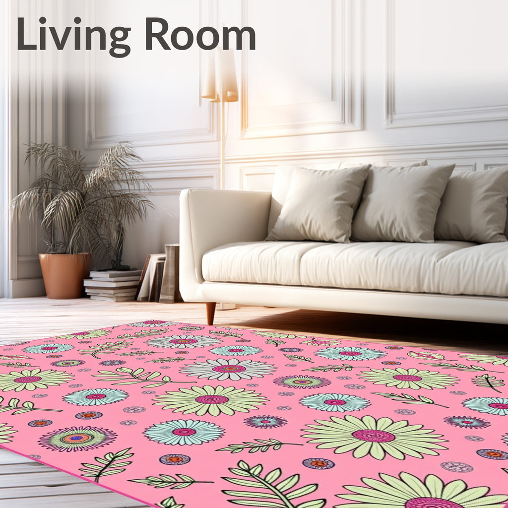 Retro Floral Pattern Decorative Rug