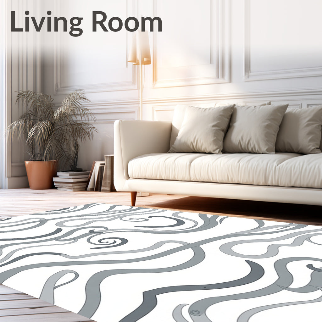 Flowing Wave Pattern with Subtle Swirls Rug