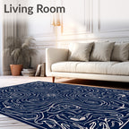 Ornate Swirling Floral Pattern Rug