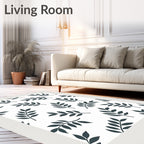 Modern Leaf Patterned Contemporary Rug