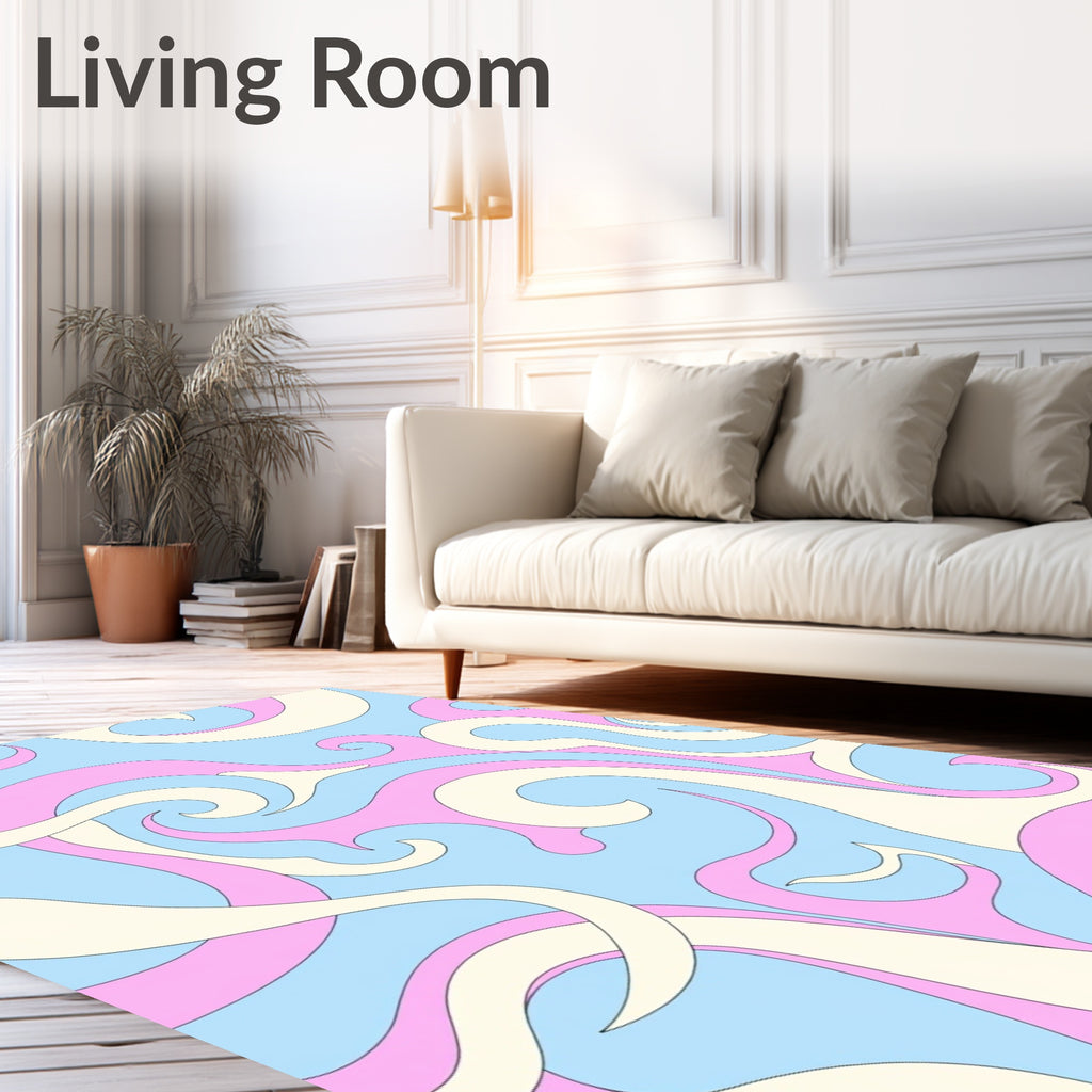 Pastel Swirl Pattern Design Rug