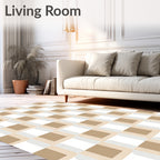 Geometric Basketweave Neutral Tones Rug