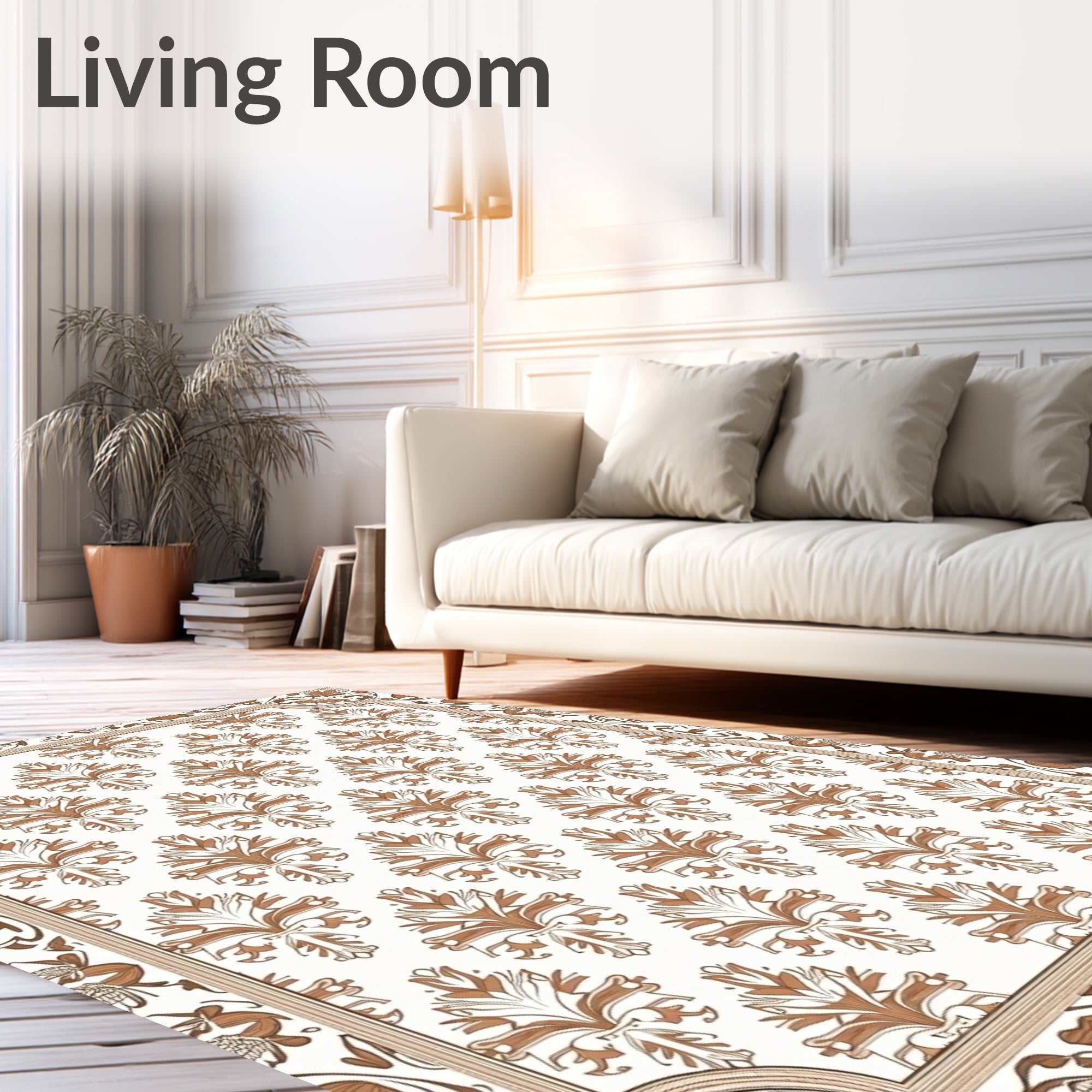 Classic Floral Damask Pattern Rug