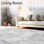 Monoline Contour Topographic Pattern Rug