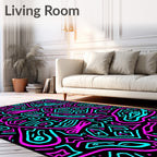 Retro Neo-Tribal Abstract Pattern Rug