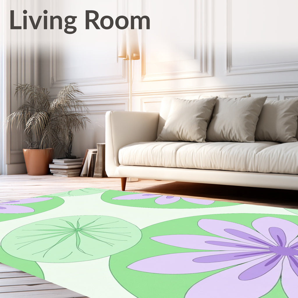 Pastel Floral Abstract Pattern Rug
