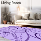 Flowing Abstract Purple Lilac Swirls Rug