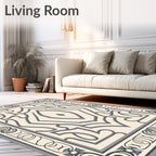 Ornate Grey Classic Scroll Pattern Rug