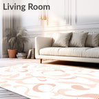 Soft Peach Swirl Abstract Pattern Rug