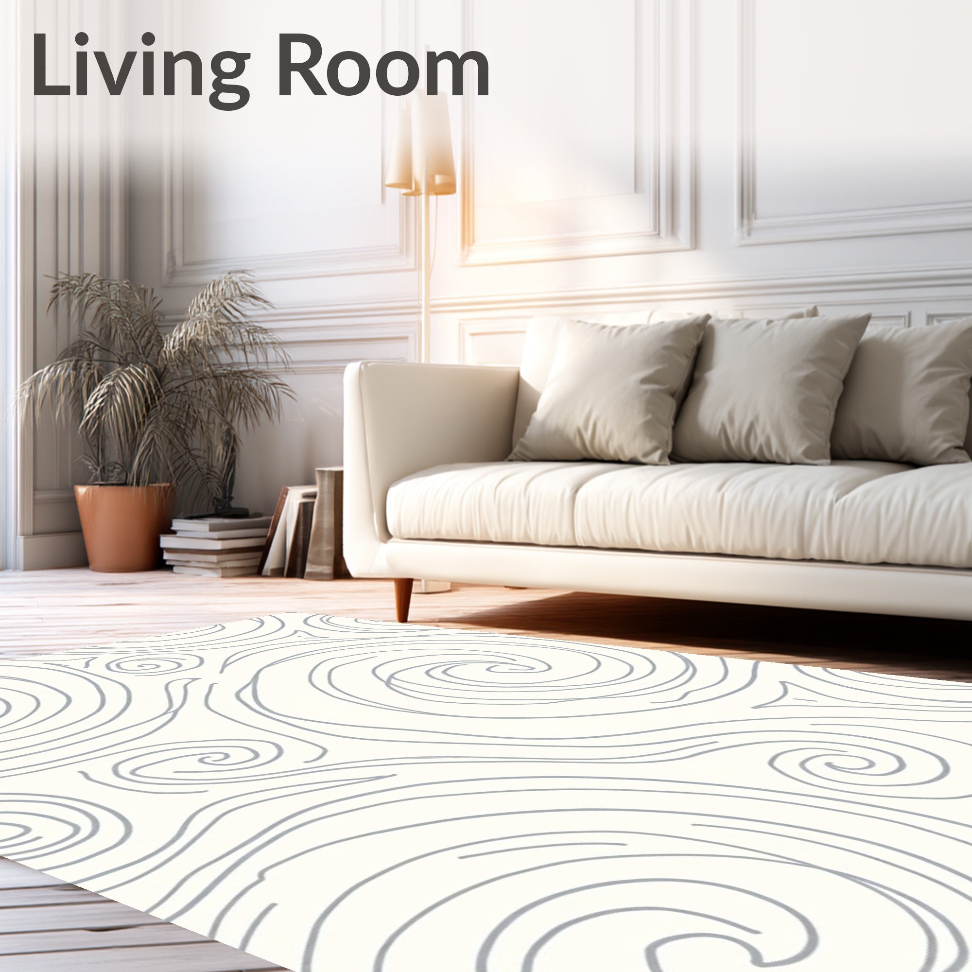 Abstract Swirls Organic Pattern Rug