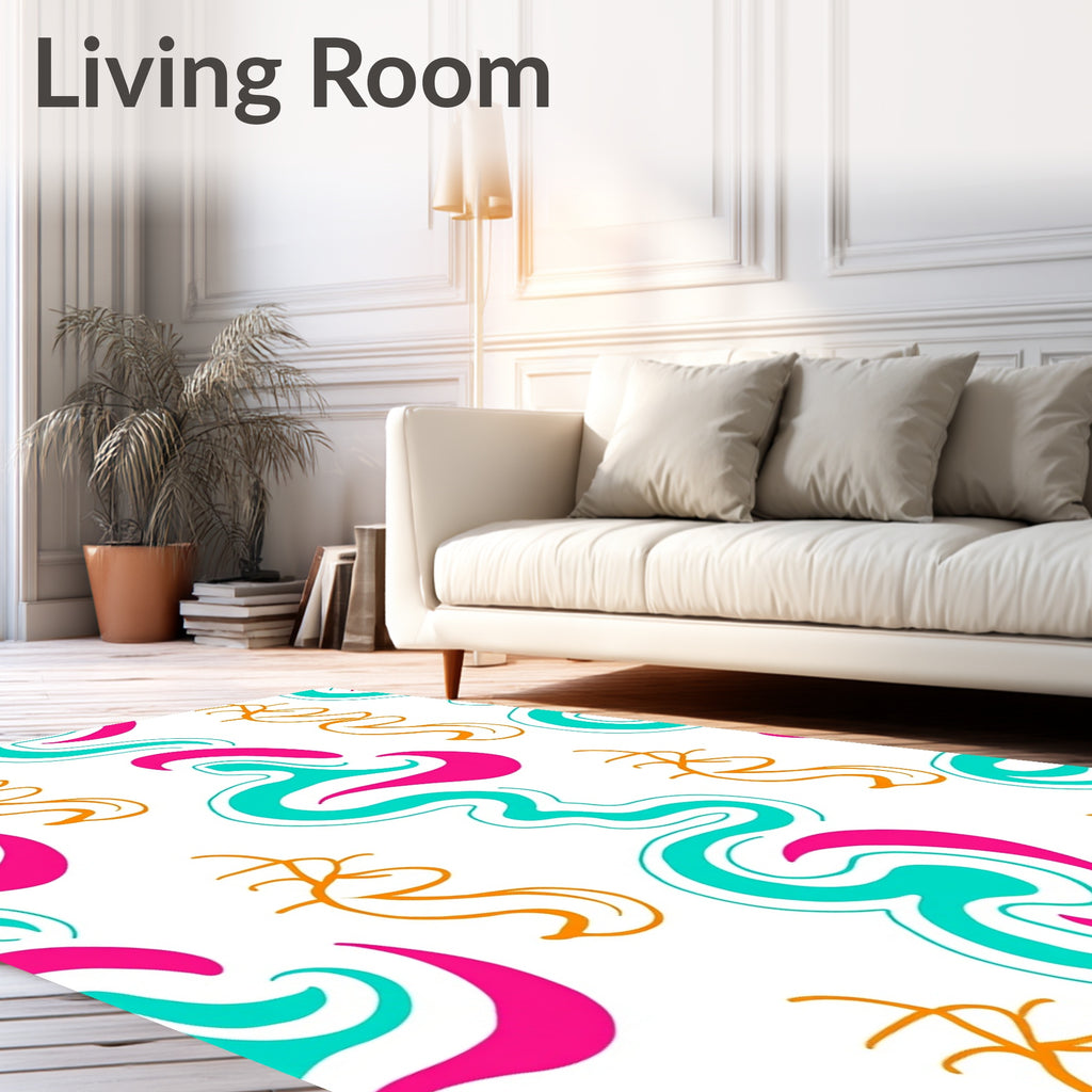 Vibrant Abstract Swirls Pattern Rug