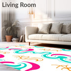 Vibrant Abstract Swirls Pattern Rug