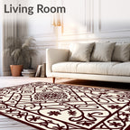 Intricate Floral Swirls Geometric Rug