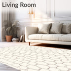 Subtle Geometric Honeycomb Pattern Design Rug