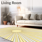 Radiant Sunburst Geometric Pattern Rug