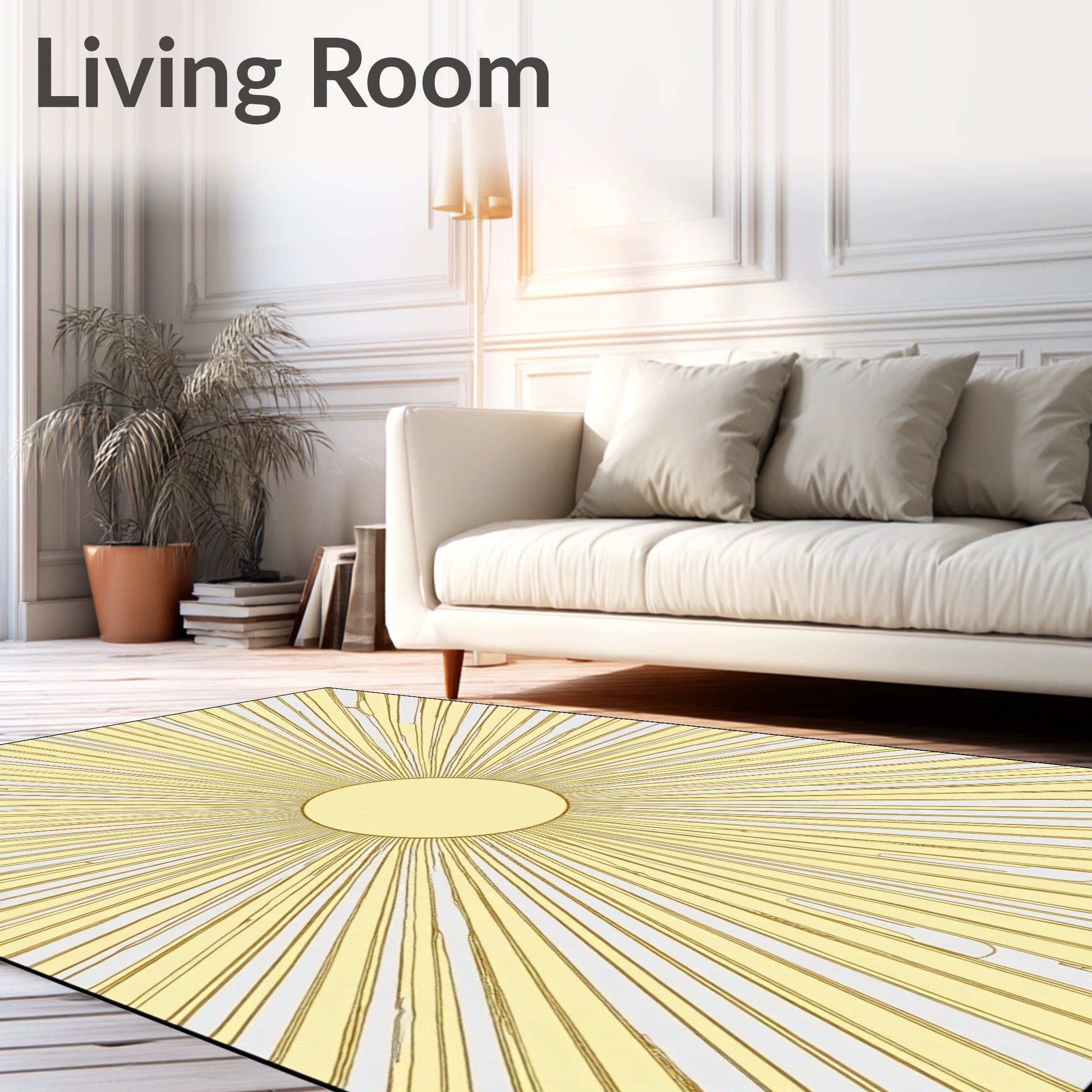 Radiant Sunburst Geometric Pattern Rug