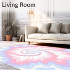 Soft Pastel Swirl Psychedelic Pattern Rug