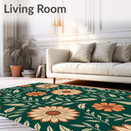 Floral Branch Botanical Pattern Design Rug