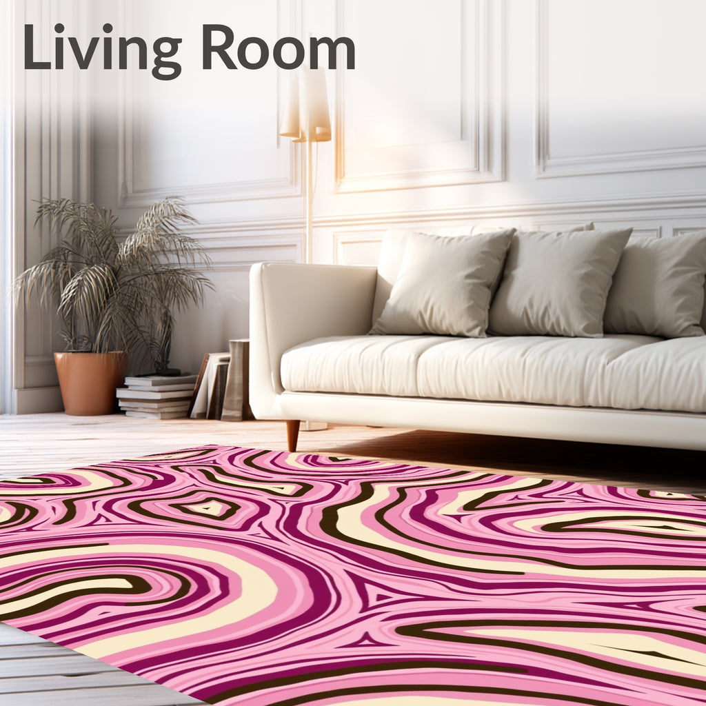 Pink Swirl Agate Pattern Rug