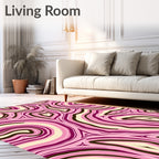 Pink Swirl Agate Pattern Rug