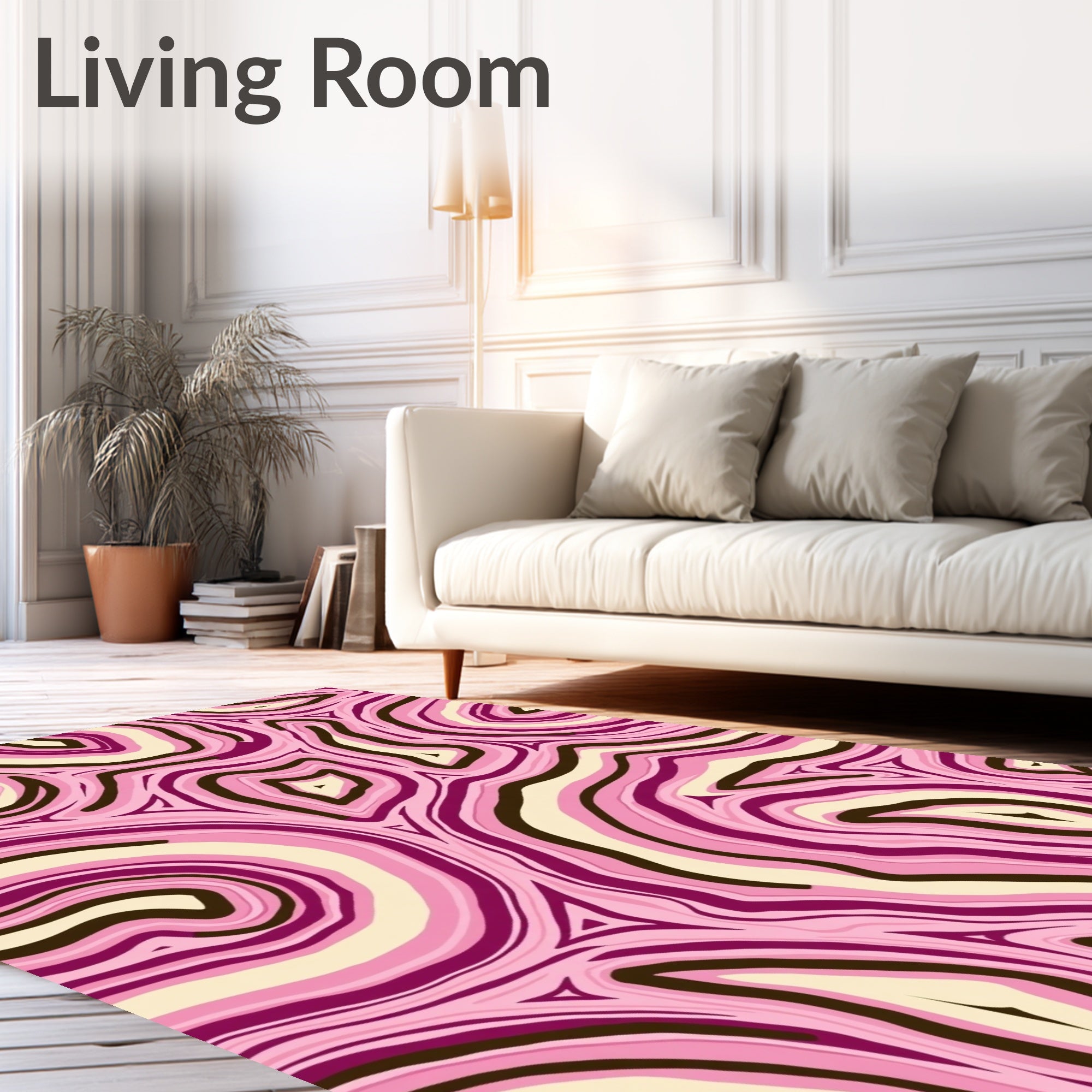 Pink Swirl Agate Pattern Rug