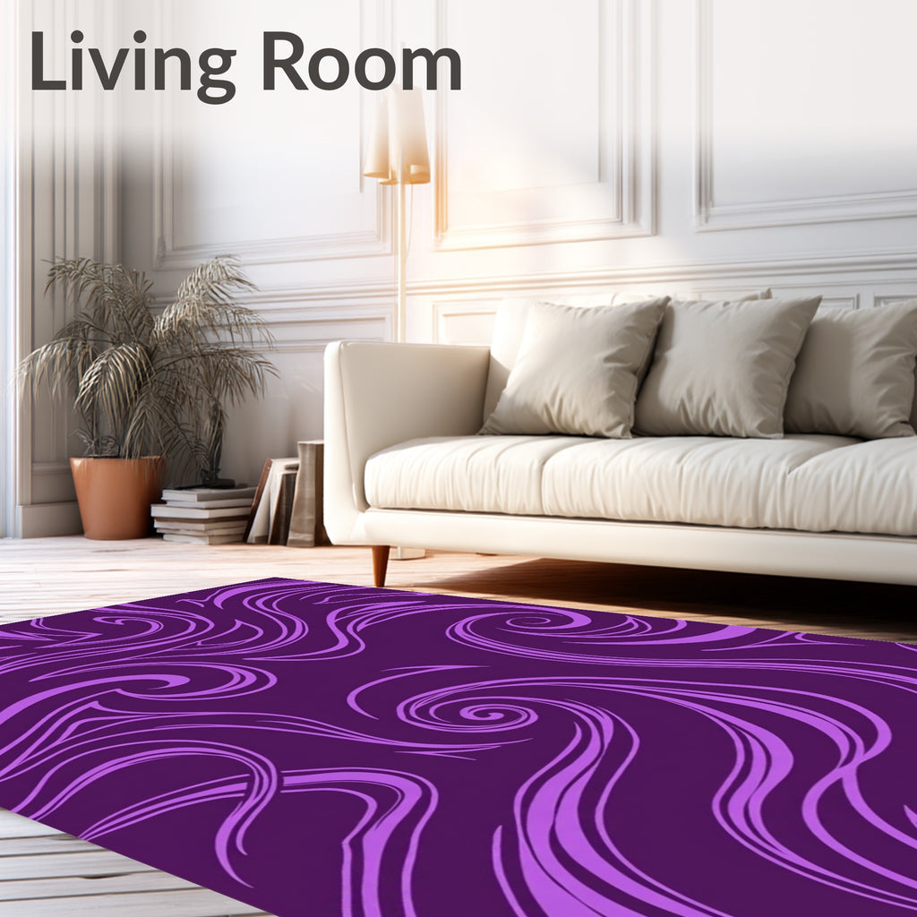 Swirling Amethyst Abstract Pattern Rug