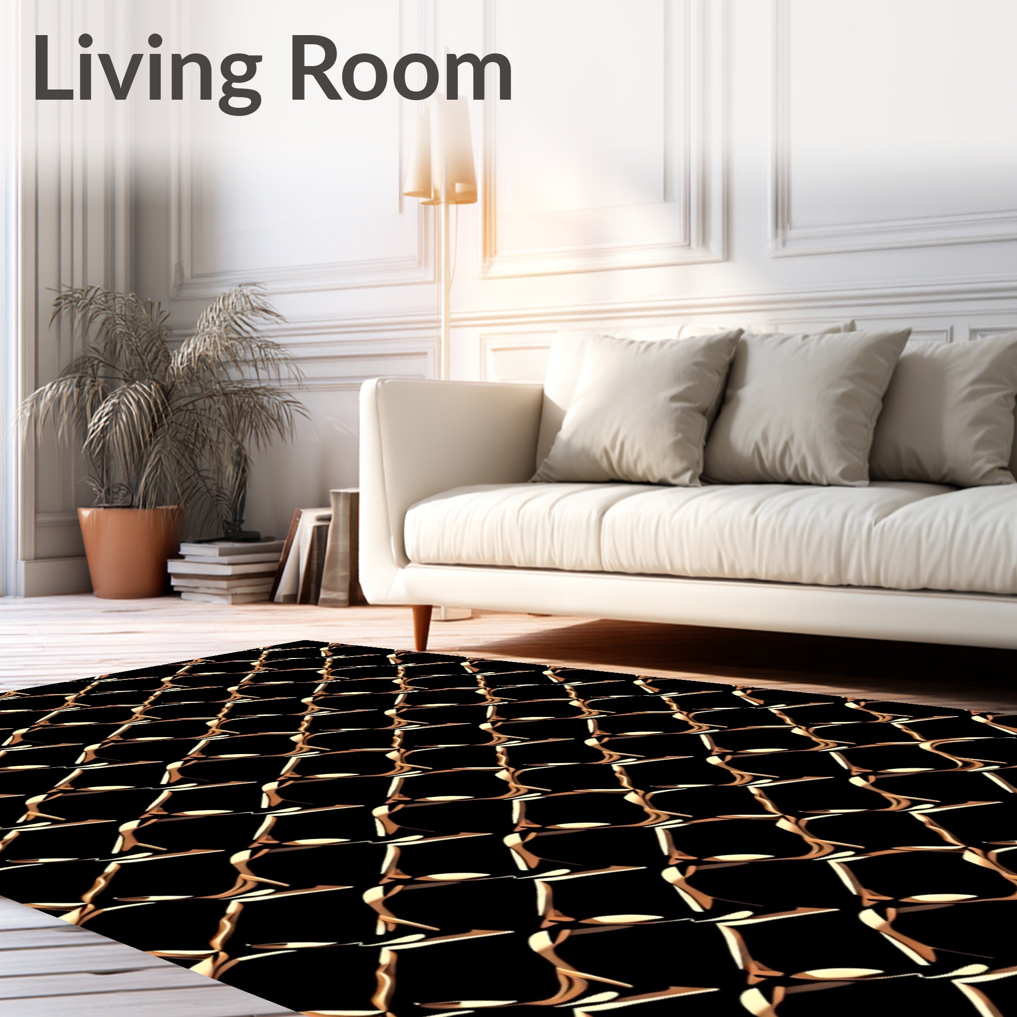 Golden Diamond Pattern Rug